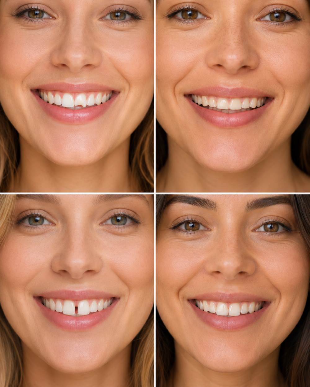 Different smile shapes illustrating factors discussed during a composite bonding consultation in Winchester